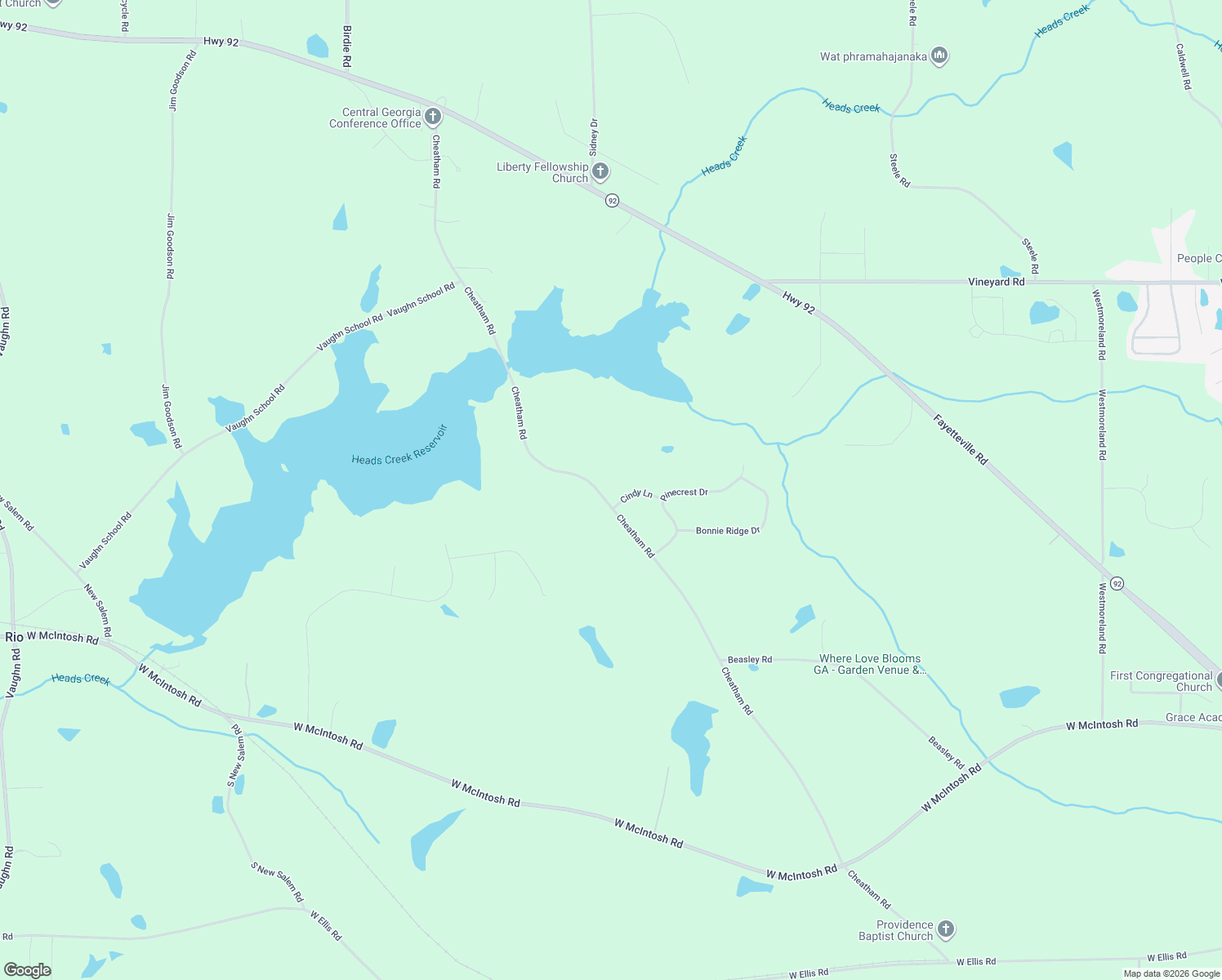 map of restaurants, bars, coffee shops, grocery stores, and more near 884 Cheatham Road in Griffin