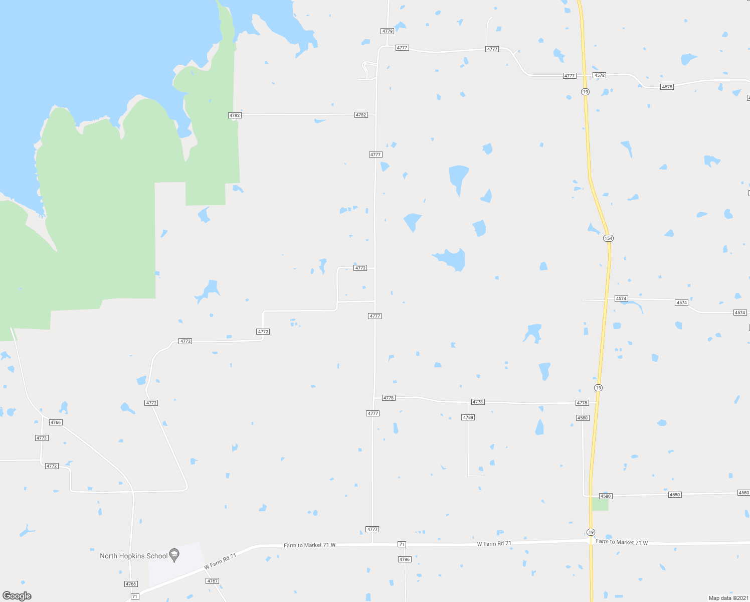 map of restaurants, bars, coffee shops, grocery stores, and more near County Road 4777 in Sulphur Springs