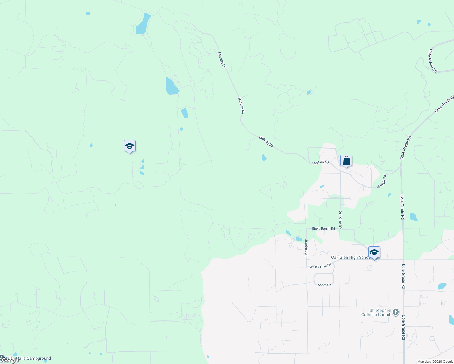map of restaurants, bars, coffee shops, grocery stores, and more near Unnamed Road in Valley Center