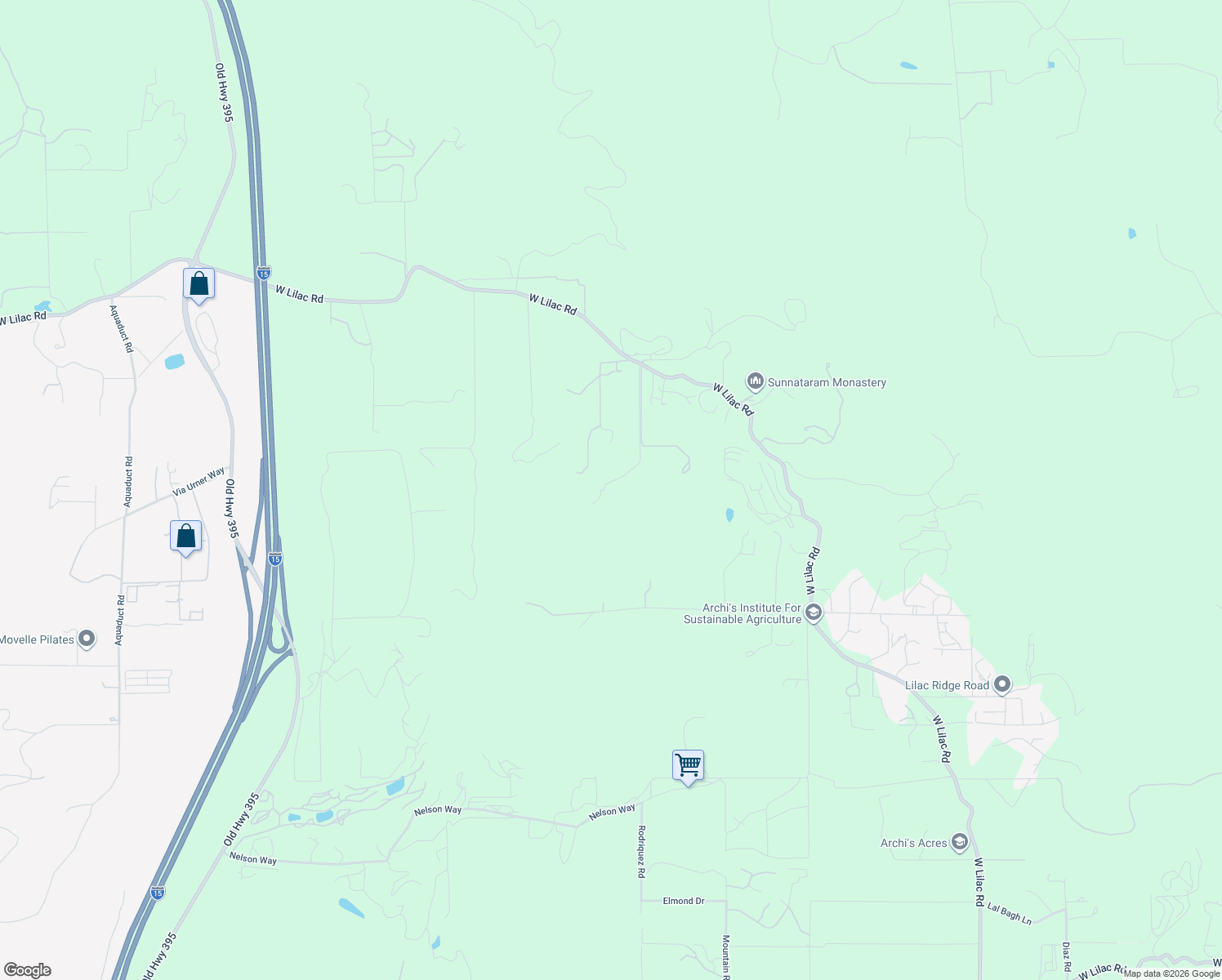map of restaurants, bars, coffee shops, grocery stores, and more near 9431 West Lilac Road in Escondido