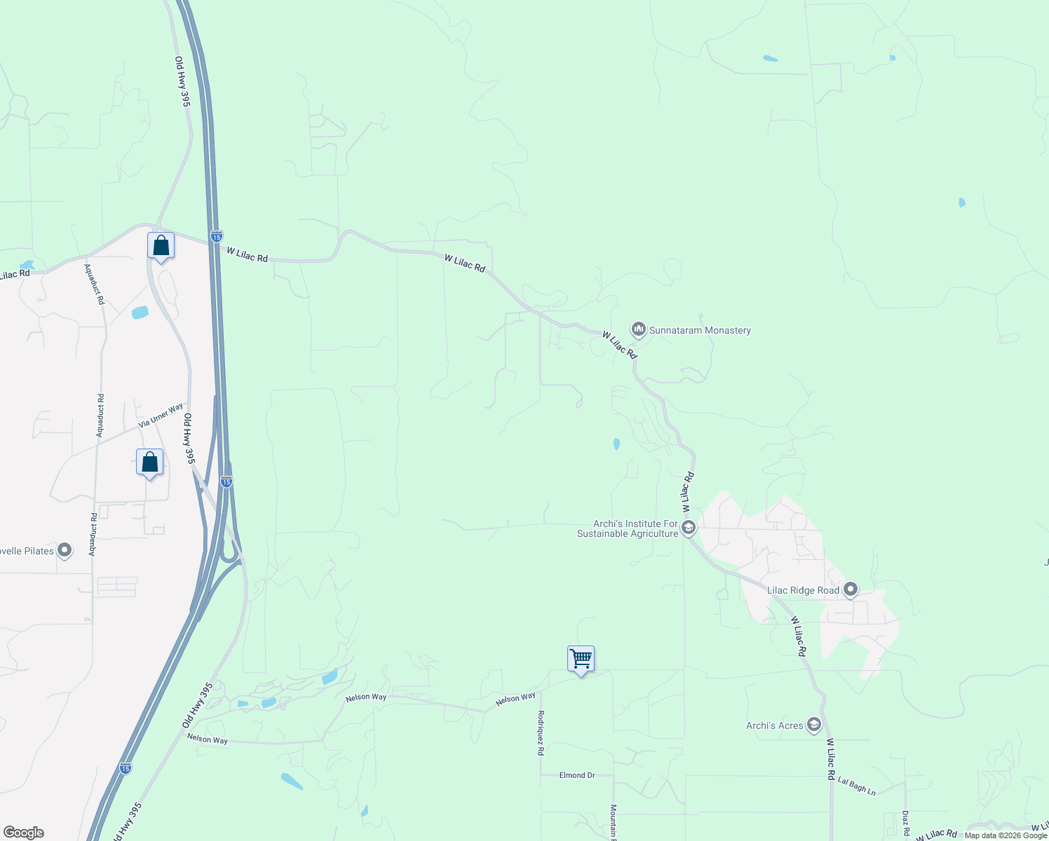 map of restaurants, bars, coffee shops, grocery stores, and more near 9431 West Lilac Road in Escondido