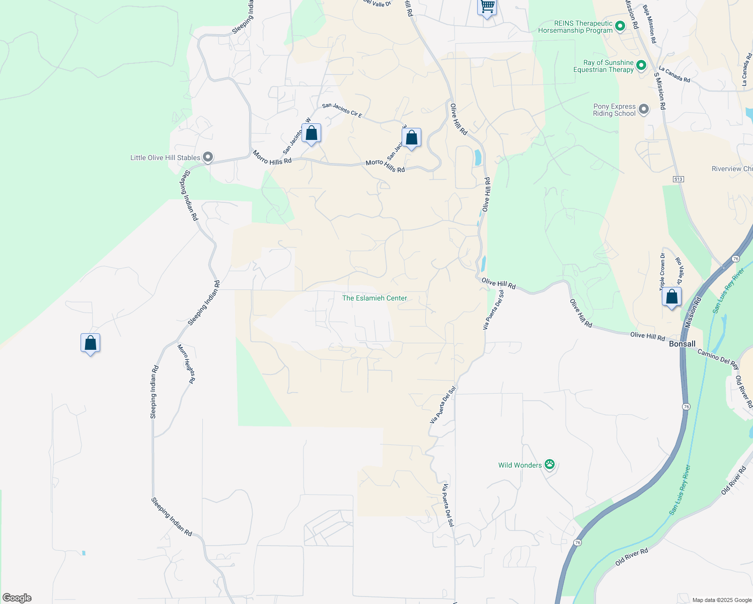 map of restaurants, bars, coffee shops, grocery stores, and more near 532 Rancho Del Cerro in Fallbrook