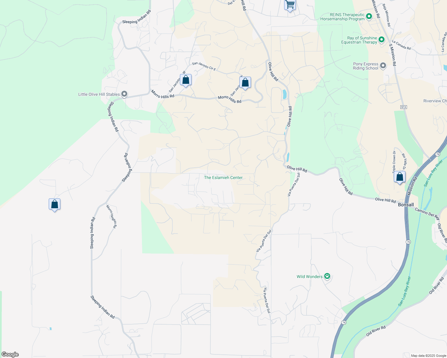 map of restaurants, bars, coffee shops, grocery stores, and more near 532 Rancho Del Cerro in Fallbrook