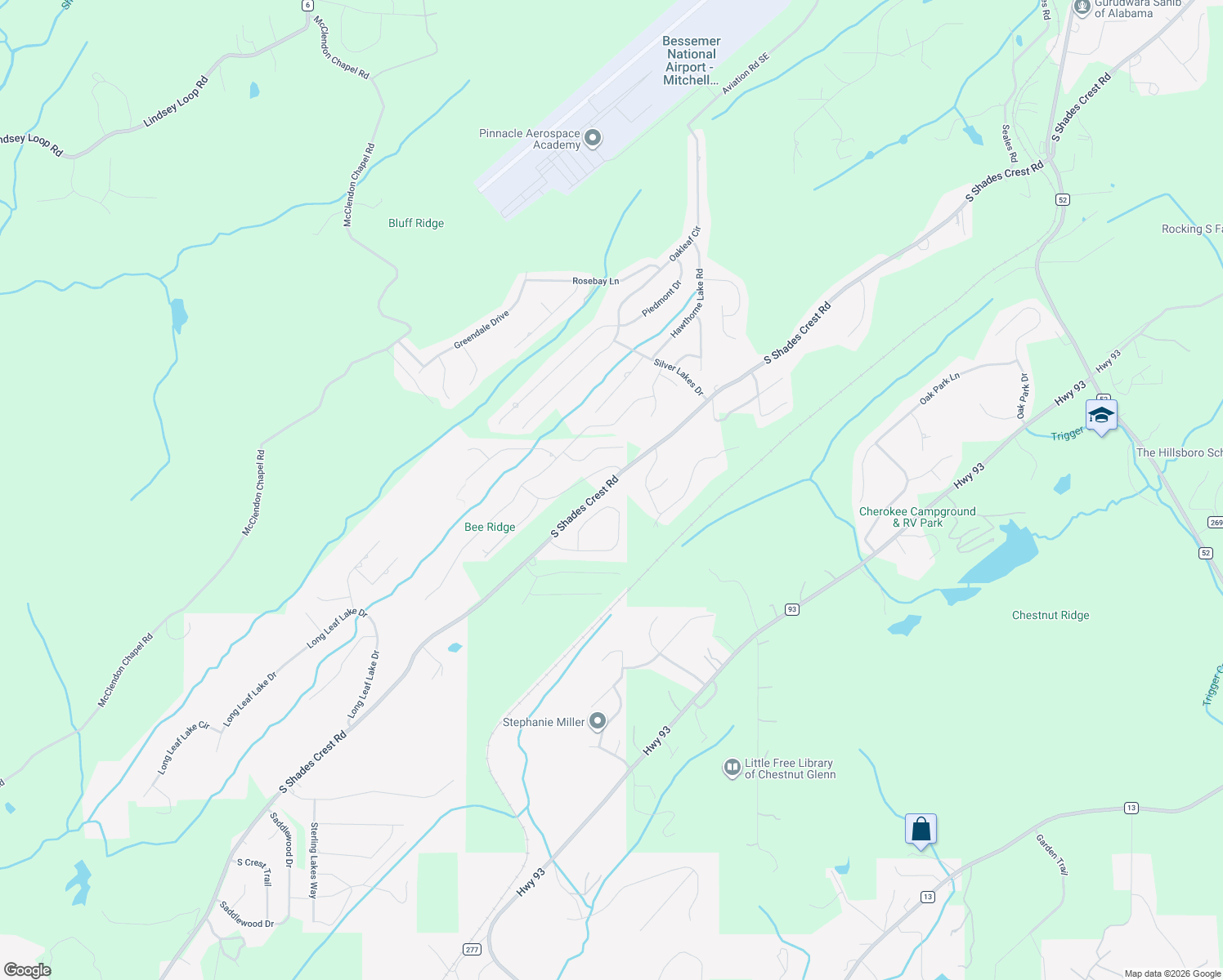 map of restaurants, bars, coffee shops, grocery stores, and more near 4659 South Shades Crest Road in Helena