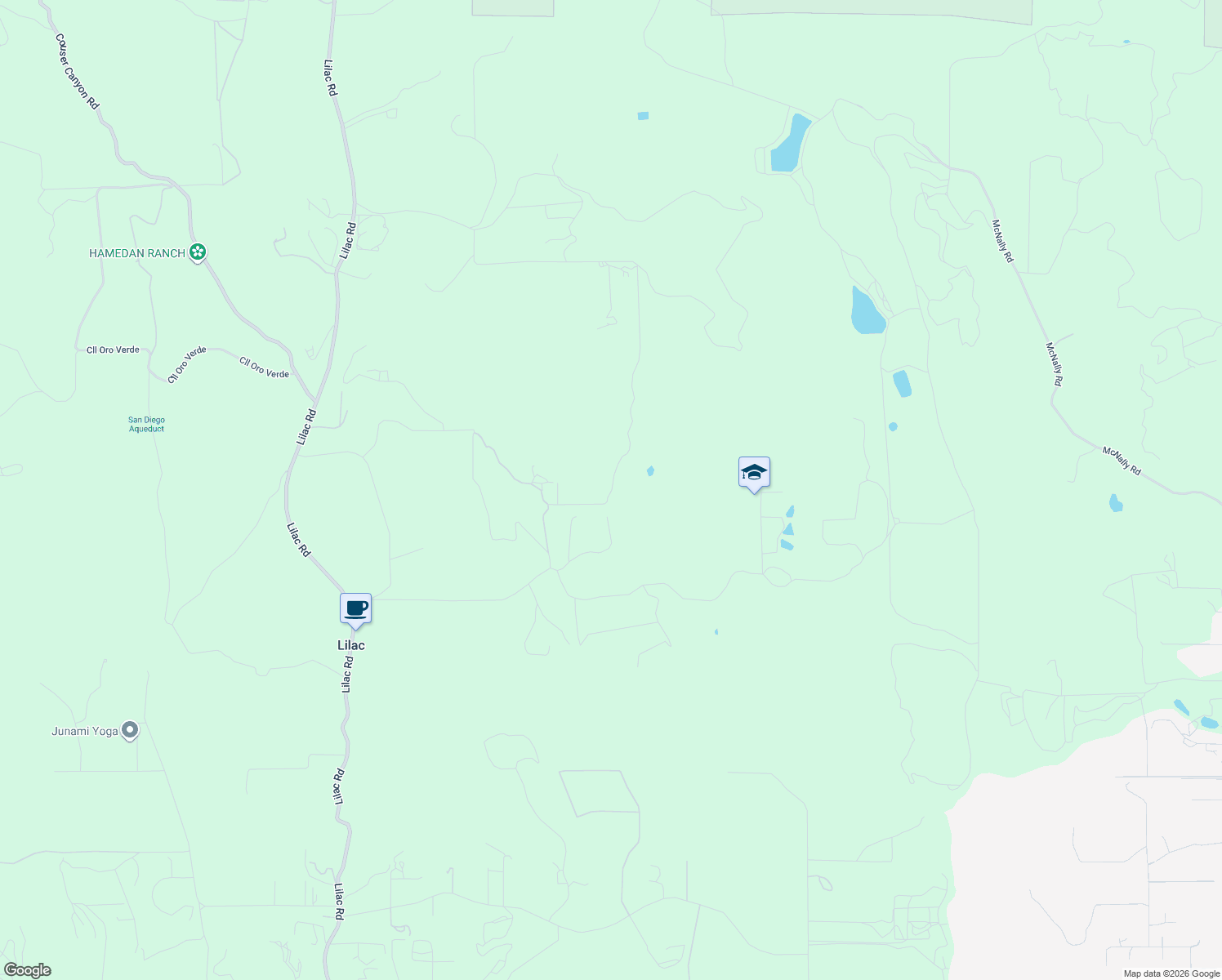map of restaurants, bars, coffee shops, grocery stores, and more near 32190 Dowling Lane in Valley Center