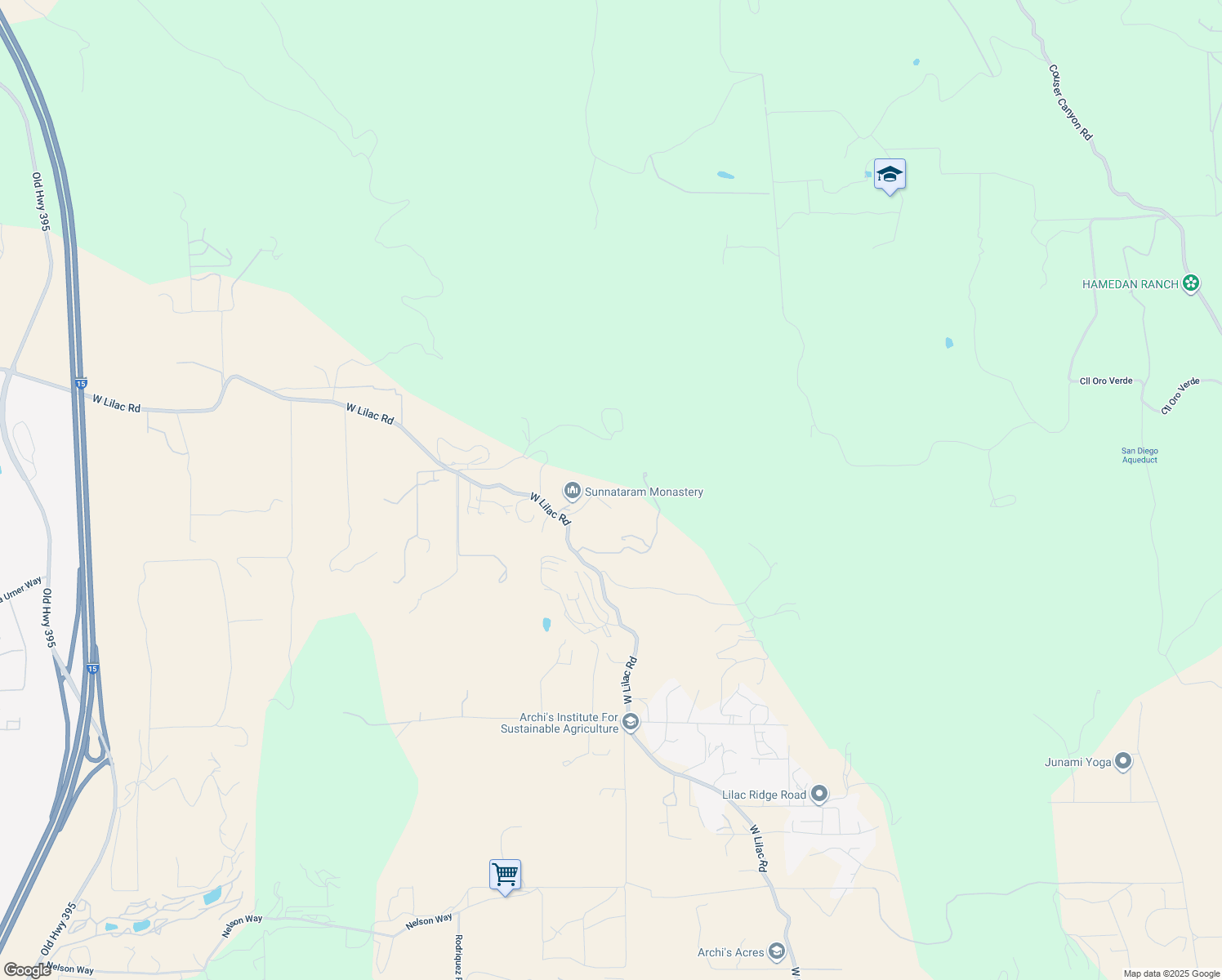 map of restaurants, bars, coffee shops, grocery stores, and more near 9944 Nutby Lane in Escondido