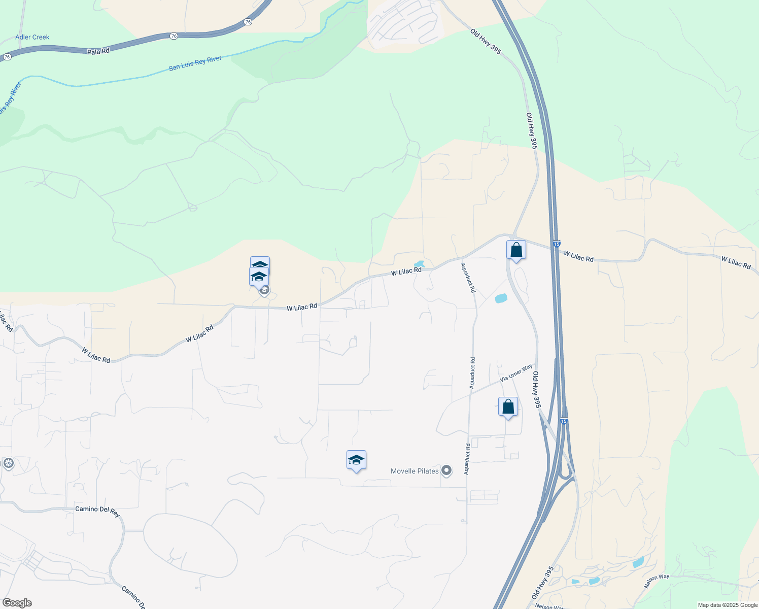 map of restaurants, bars, coffee shops, grocery stores, and more near 32110 Dos Ninas in Bonsall