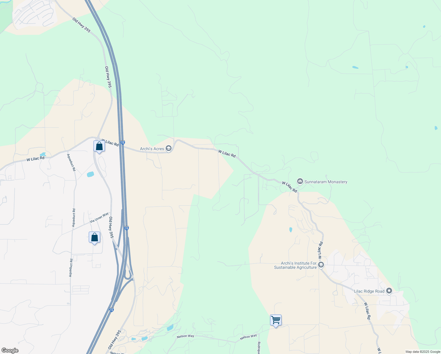 map of restaurants, bars, coffee shops, grocery stores, and more near 9153 West Lilac Road in Escondido