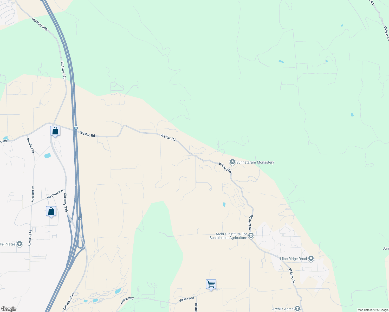 map of restaurants, bars, coffee shops, grocery stores, and more near 9431 West Lilac Road in Escondido