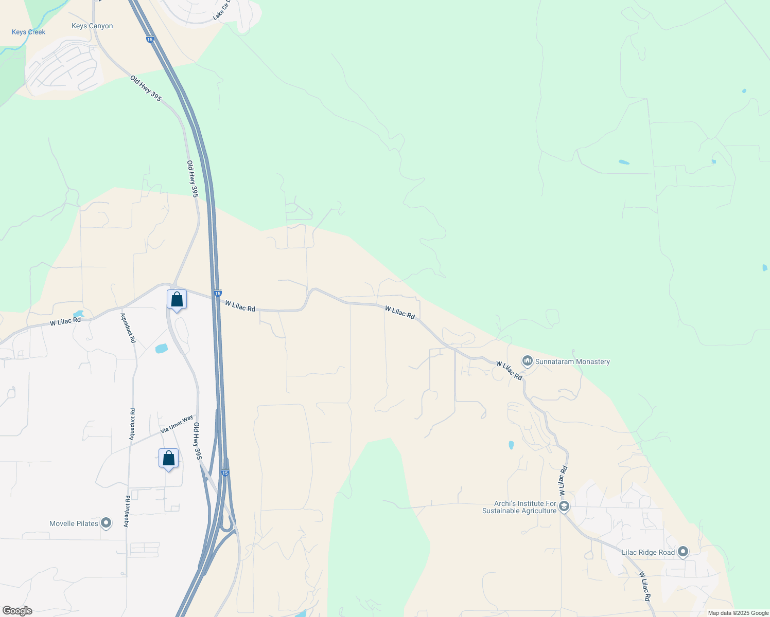 map of restaurants, bars, coffee shops, grocery stores, and more near 9153 West Lilac Road in Escondido