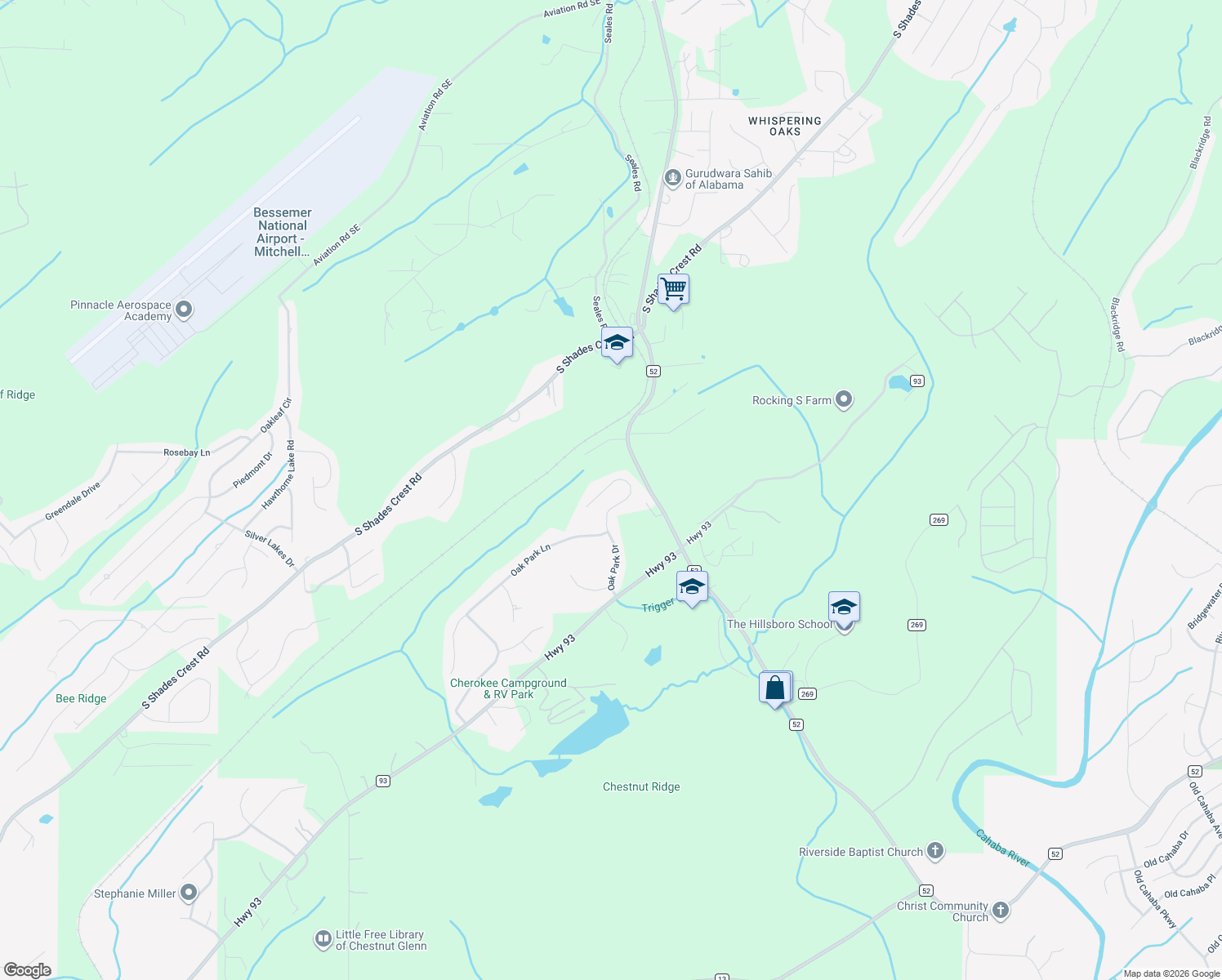 map of restaurants, bars, coffee shops, grocery stores, and more near 1596 Oak Park Drive in Helena