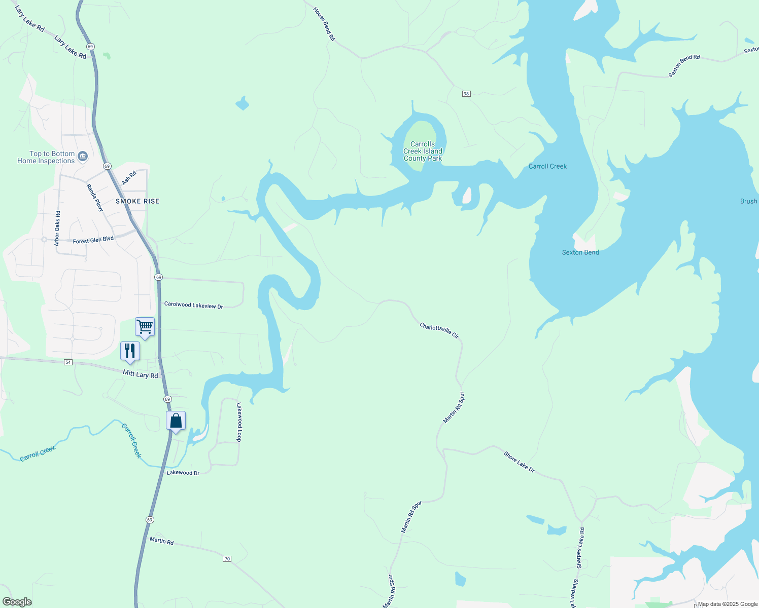 map of restaurants, bars, coffee shops, grocery stores, and more near 13846 Charlottsville Circle in Northport