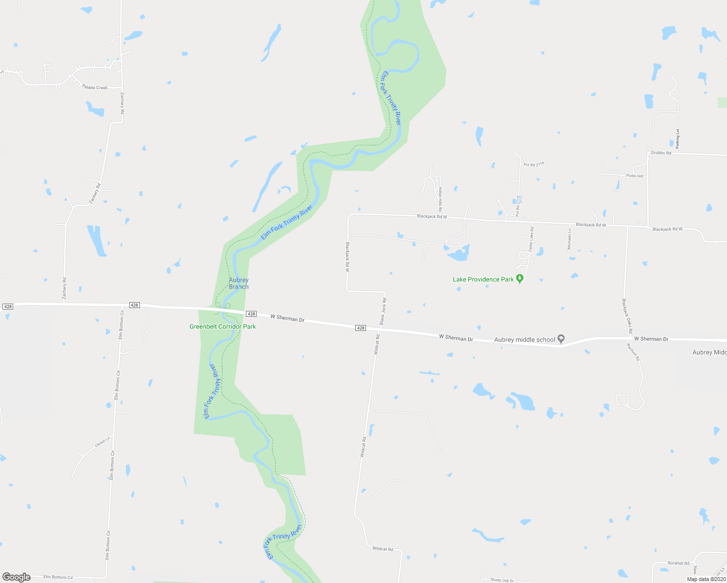 map of restaurants, bars, coffee shops, grocery stores, and more near Black Jack Road in Aubrey