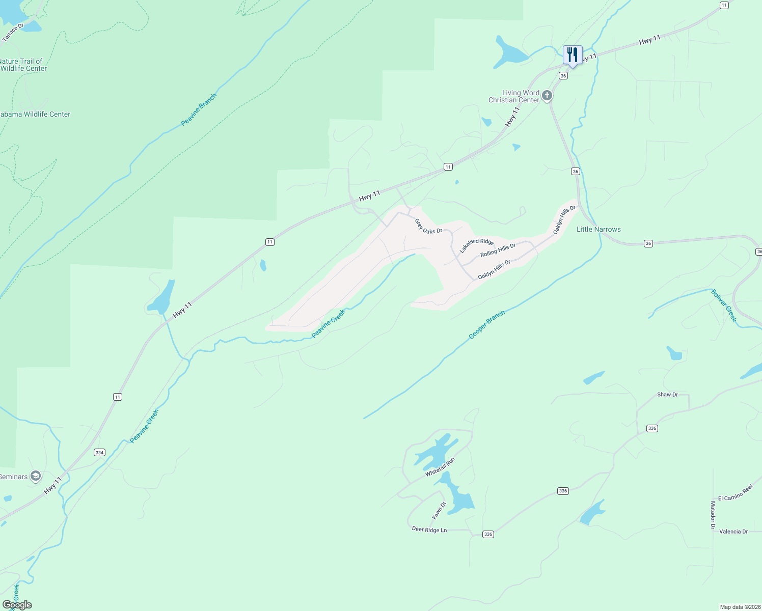 map of restaurants, bars, coffee shops, grocery stores, and more near 157 Grey Oaks Court in Pelham