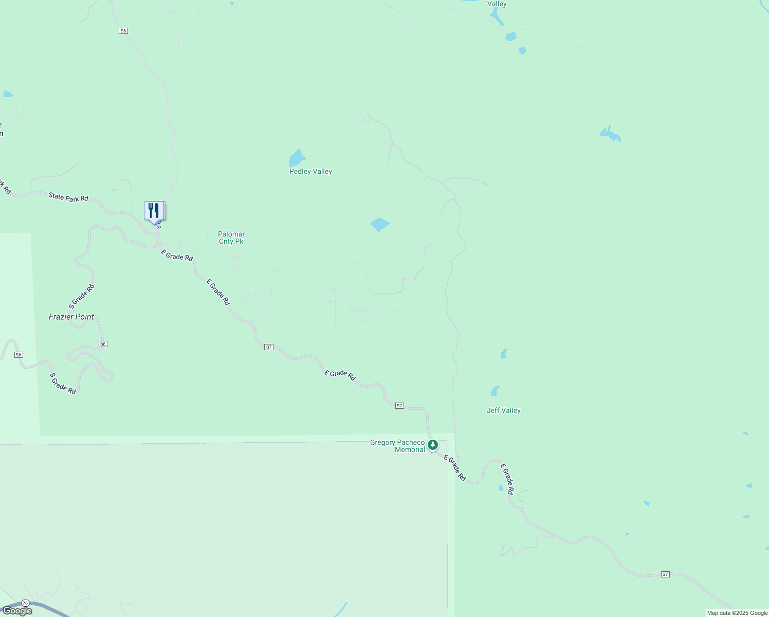 map of restaurants, bars, coffee shops, grocery stores, and more near 32811 Birch Hill Road in Palomar Mountain