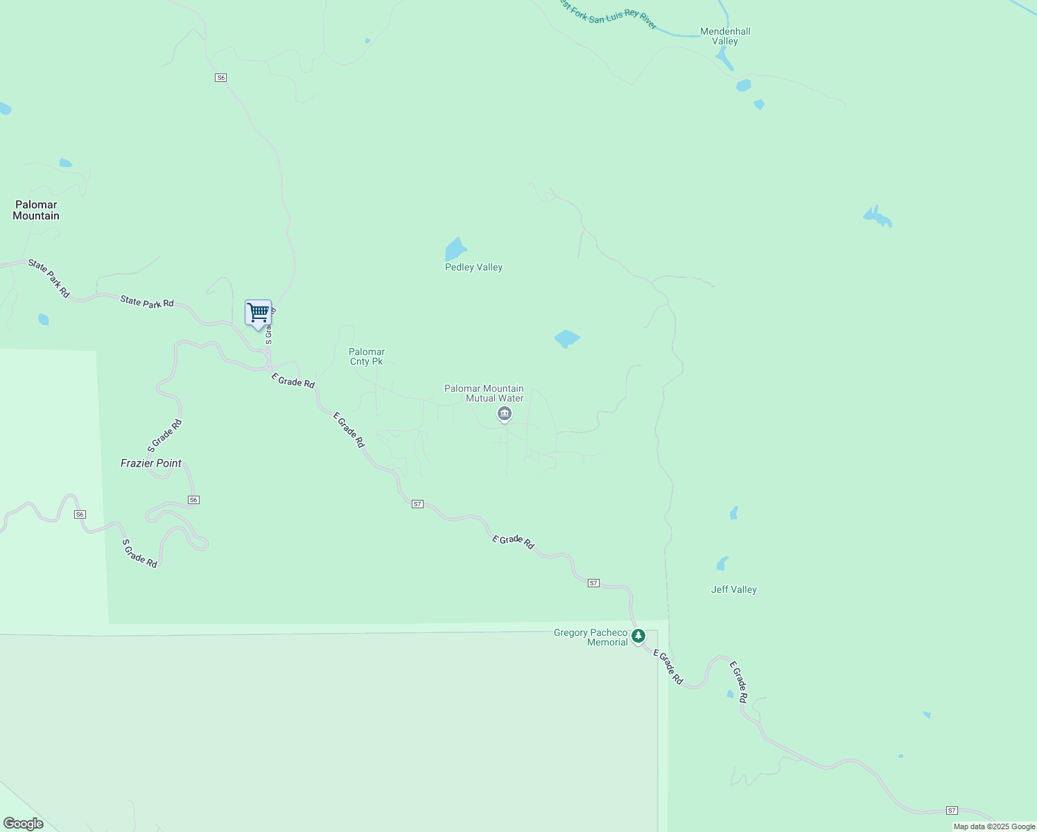 map of restaurants, bars, coffee shops, grocery stores, and more near 22228 Crestline Road in Palomar Mountain