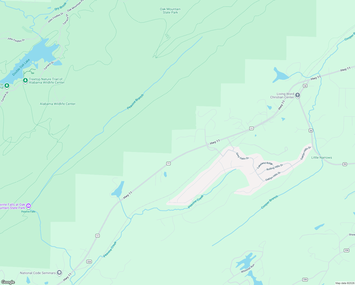 map of restaurants, bars, coffee shops, grocery stores, and more near 632 Ridgeview Trail in Pelham