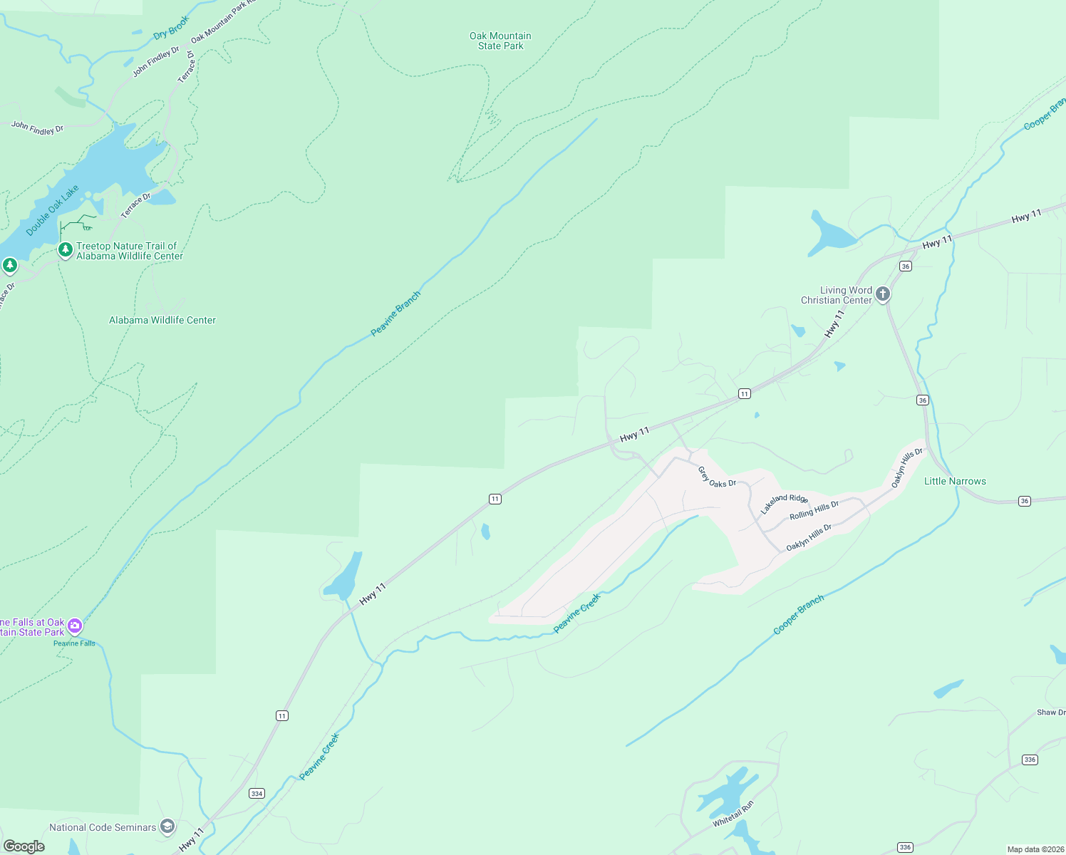 map of restaurants, bars, coffee shops, grocery stores, and more near 632 Ridgeview Trail in Pelham