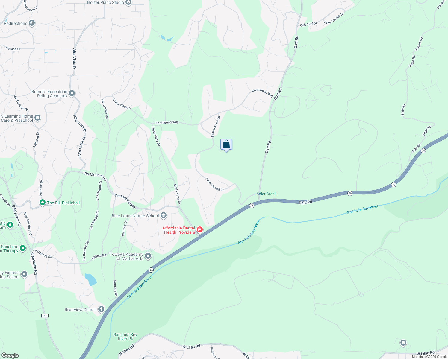 map of restaurants, bars, coffee shops, grocery stores, and more near 3349 Mendenaro Court in Fallbrook