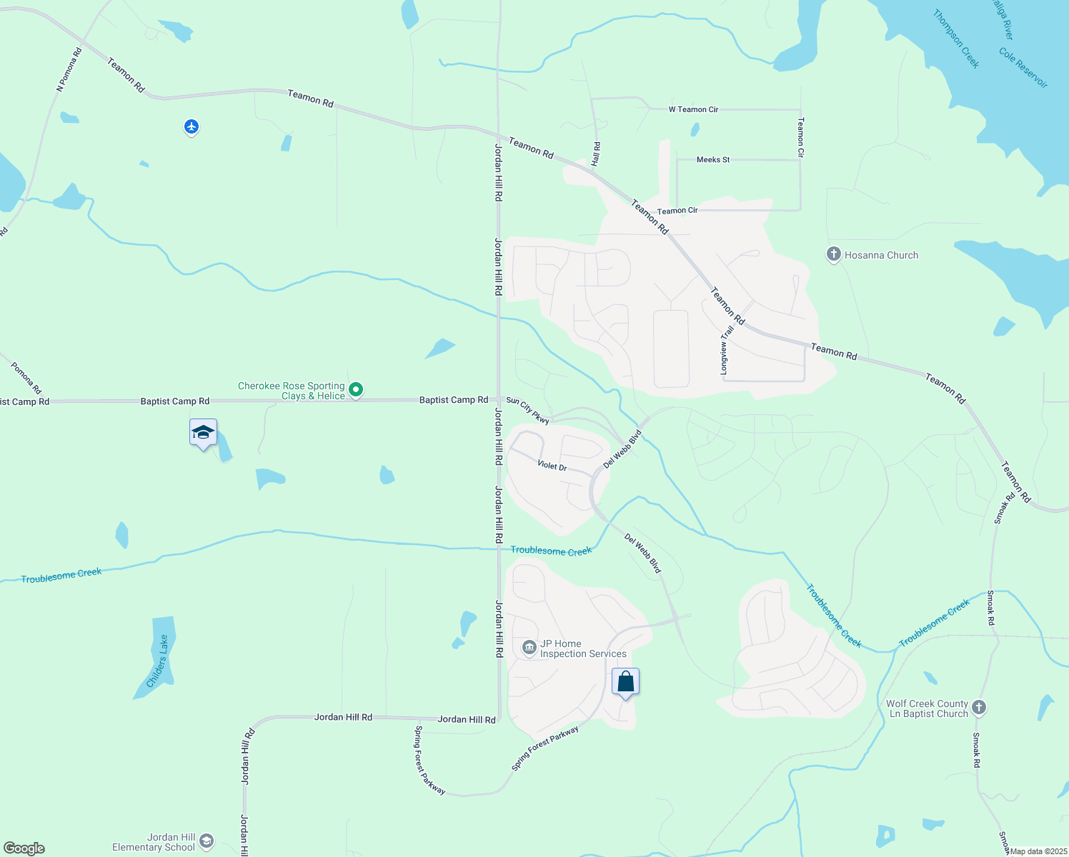 map of restaurants, bars, coffee shops, grocery stores, and more near 218 Begonia Court in Griffin