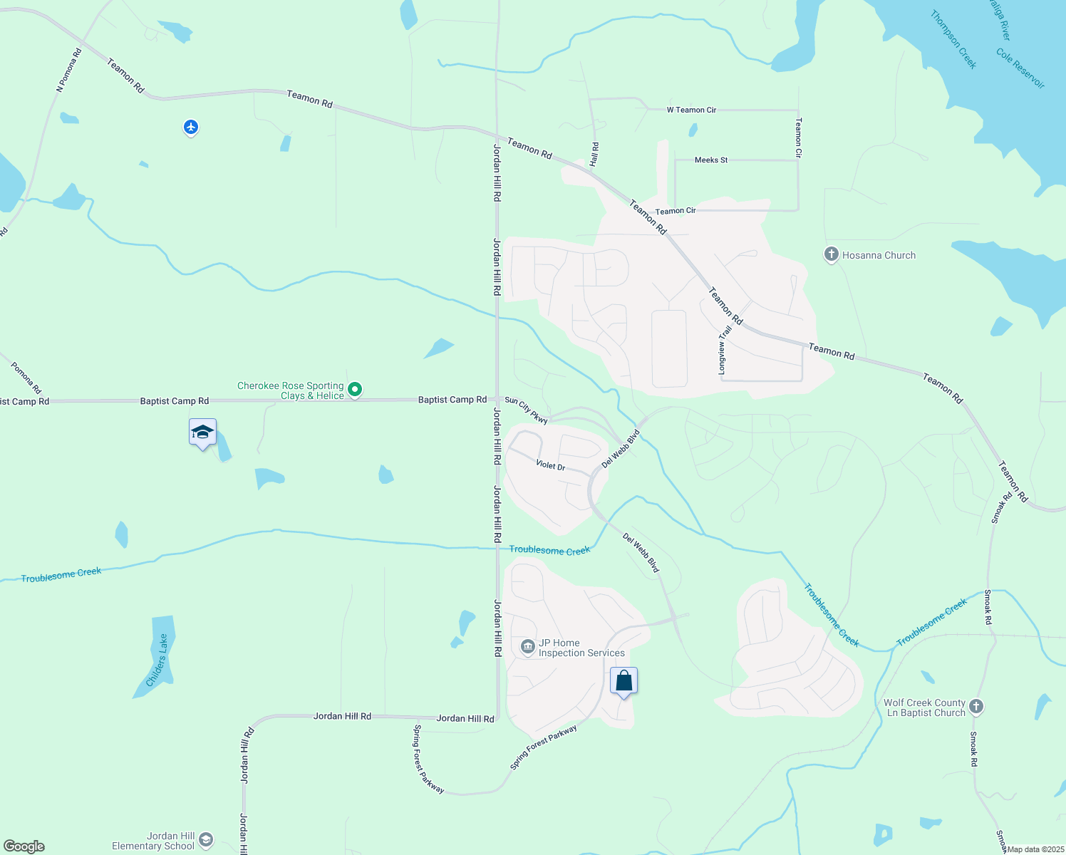 map of restaurants, bars, coffee shops, grocery stores, and more near 218 Begonia Court in Griffin