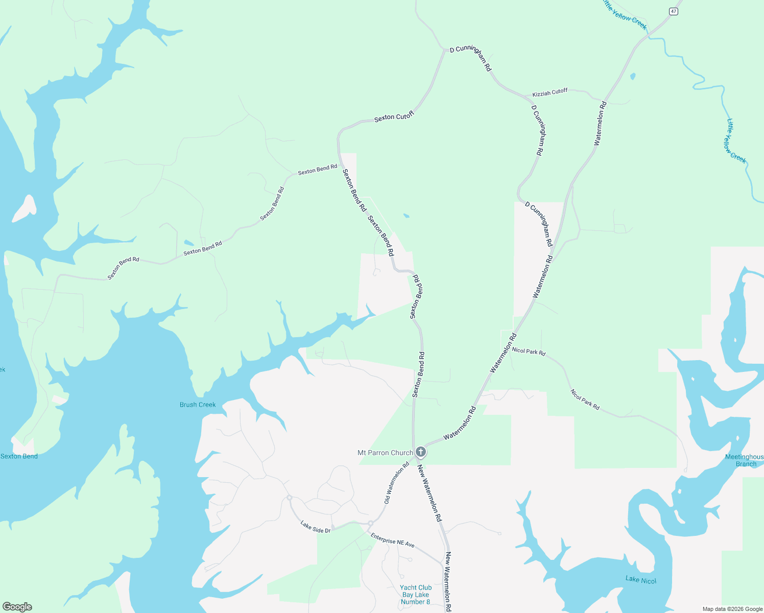map of restaurants, bars, coffee shops, grocery stores, and more near 11343 Sexton Bend Road in Tuscaloosa