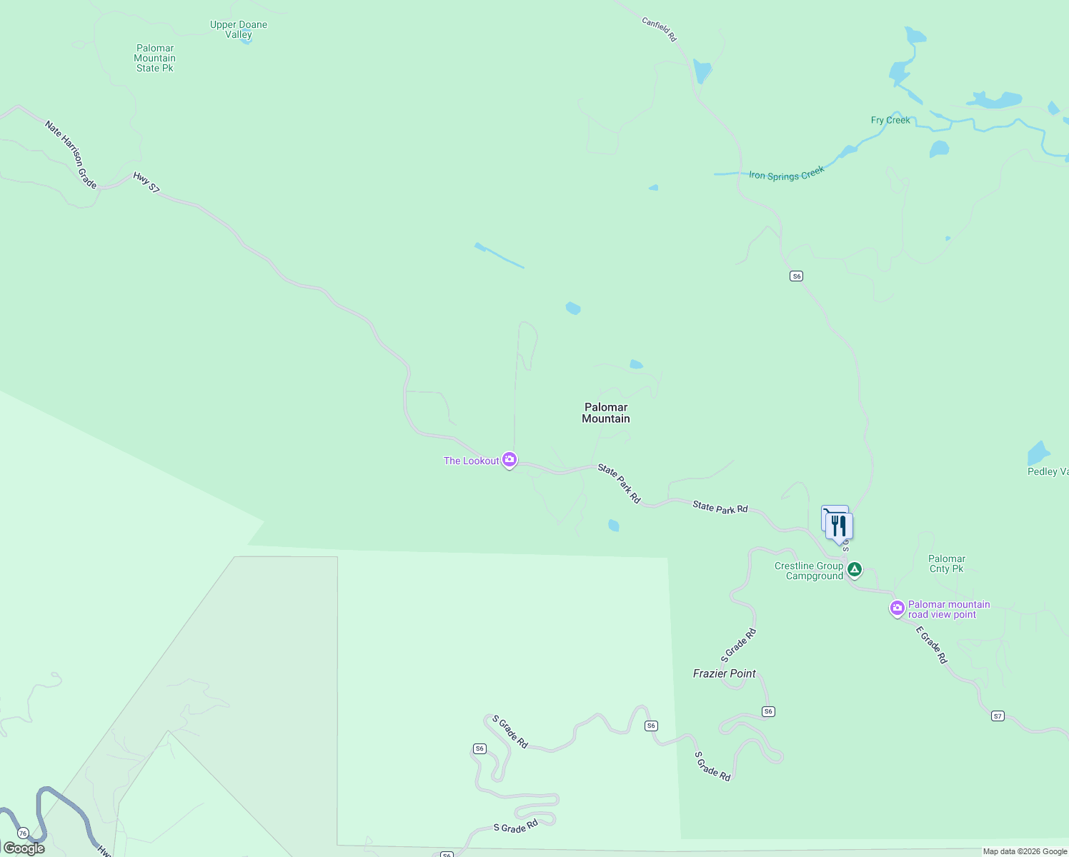 map of restaurants, bars, coffee shops, grocery stores, and more near 3413 Fern Meadow Road in Pala