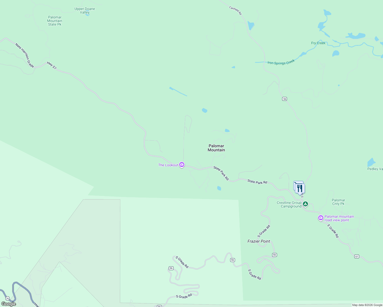 map of restaurants, bars, coffee shops, grocery stores, and more near 3413 Fern Meadow Road in Pala