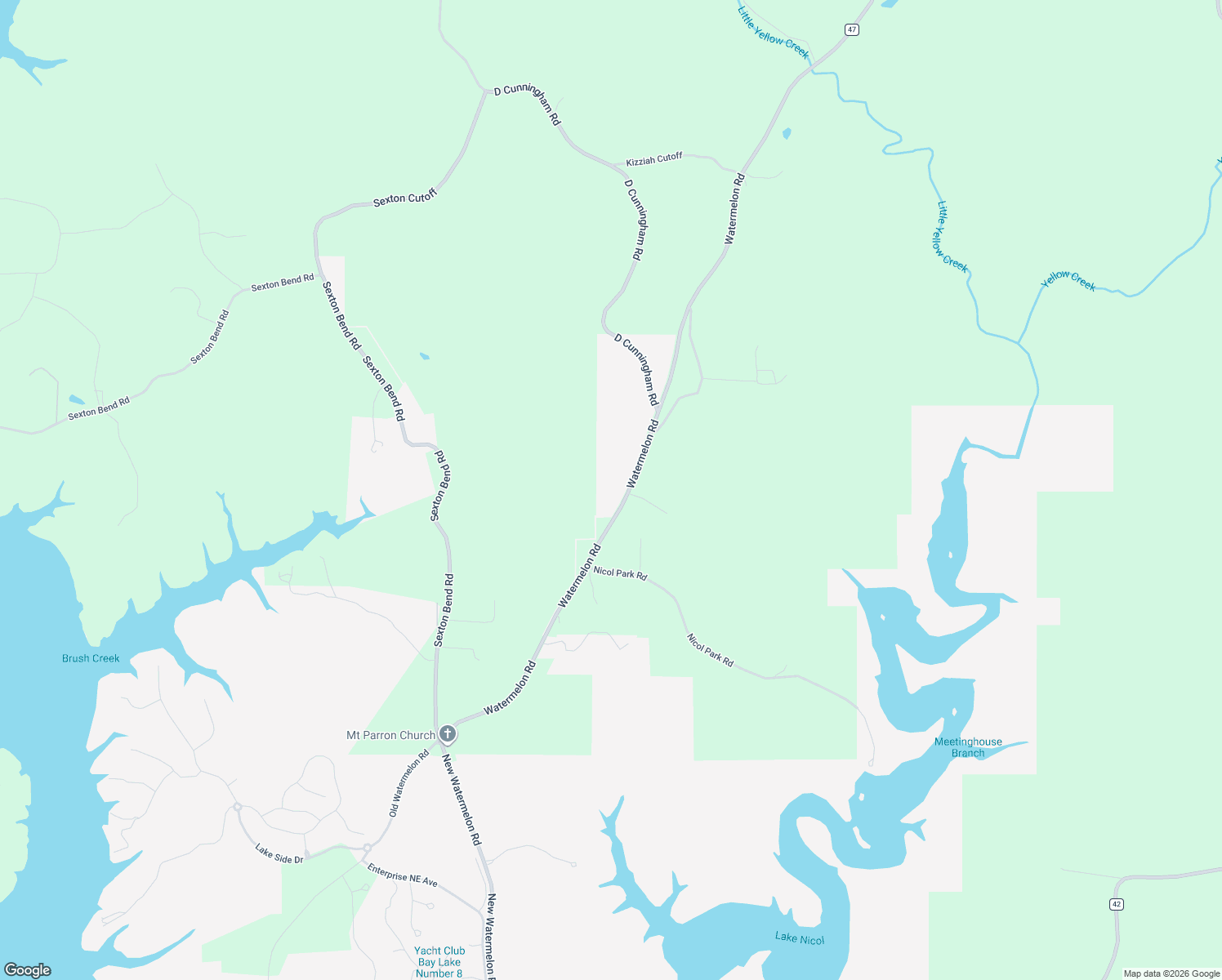 map of restaurants, bars, coffee shops, grocery stores, and more near 14458 Watermelon Road in Tuscaloosa