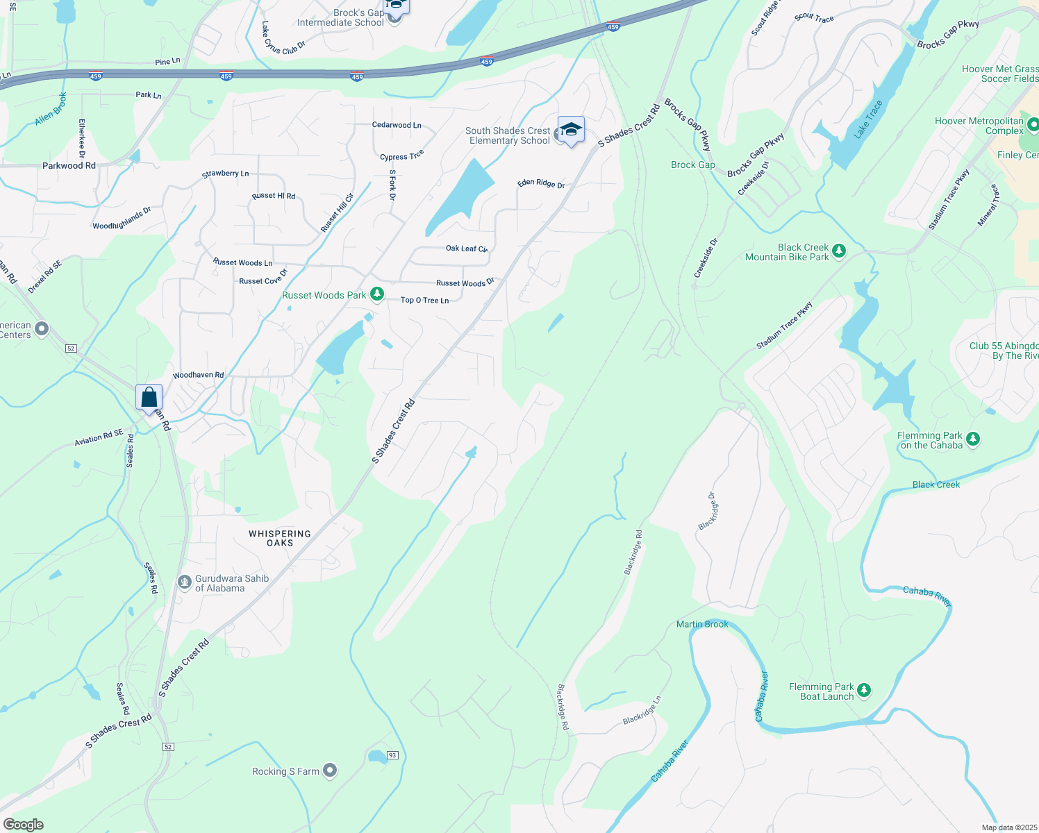 map of restaurants, bars, coffee shops, grocery stores, and more near 129 Southview Drive in Birmingham
