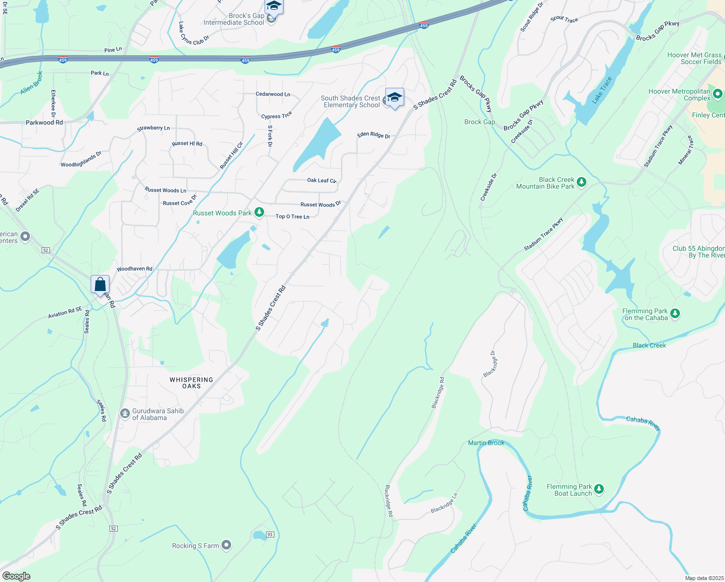 map of restaurants, bars, coffee shops, grocery stores, and more near 129 Southview Drive in Birmingham