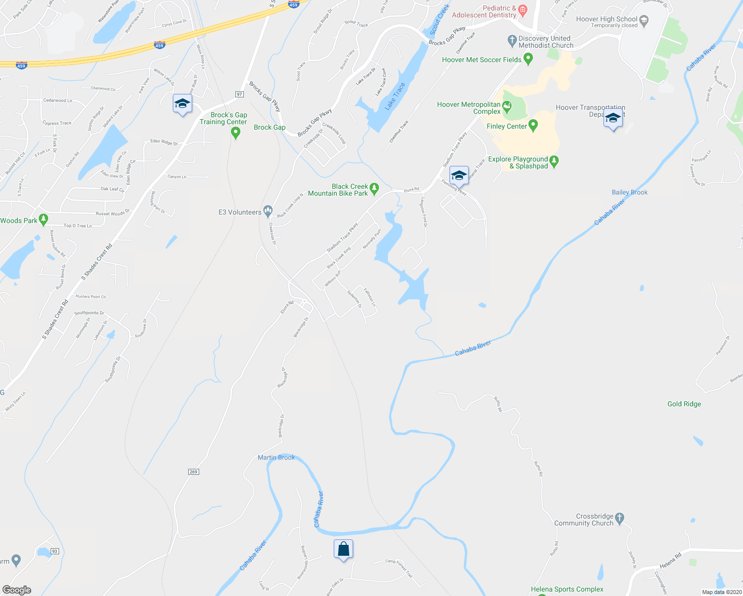 map of restaurants, bars, coffee shops, grocery stores, and more near Falliston Lane in Helena