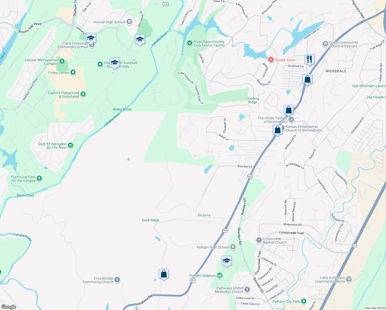 map of restaurants, bars, coffee shops, grocery stores, and more near 187 Chase Drive in Pelham