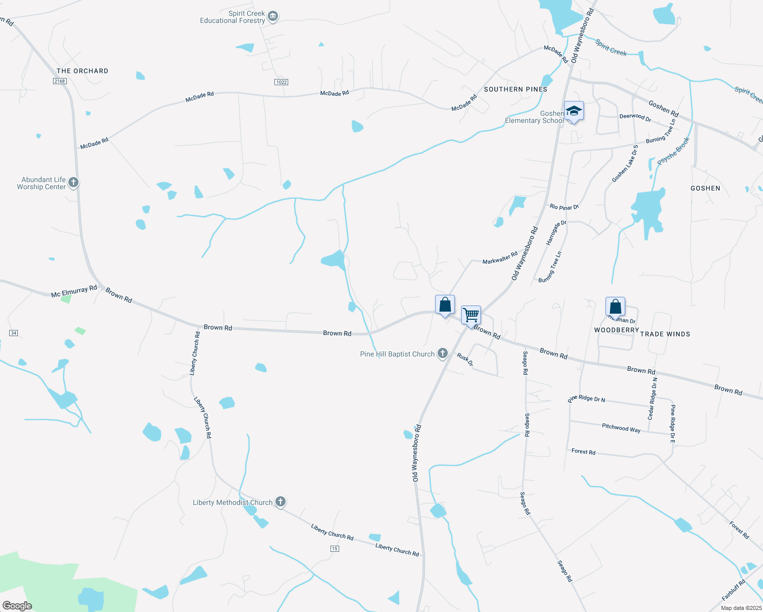 map of restaurants, bars, coffee shops, grocery stores, and more near 1763 Brown Road in Hephzibah
