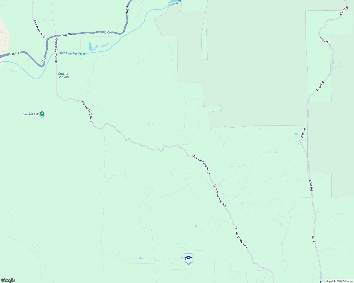 map of restaurants, bars, coffee shops, grocery stores, and more near 33477-33499 Couser Canyon Road in Valley Center