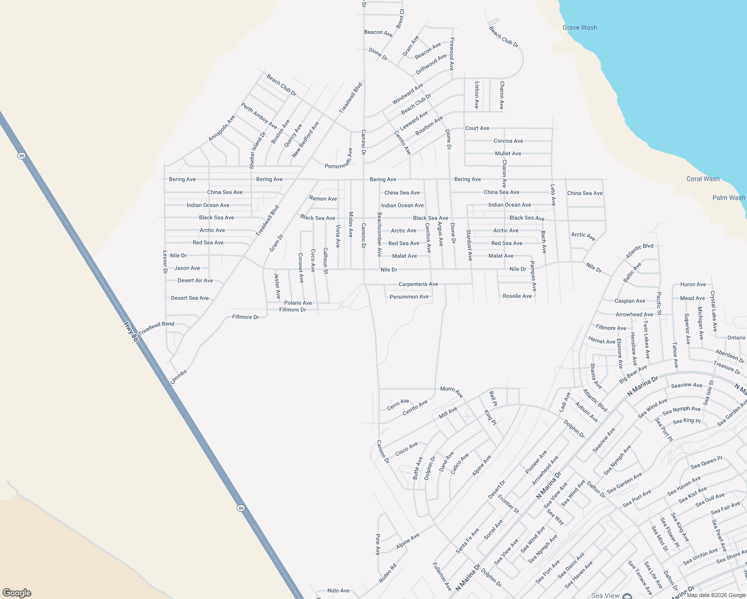 map of restaurants, bars, coffee shops, grocery stores, and more near 2772 Camino Drive in Thermal