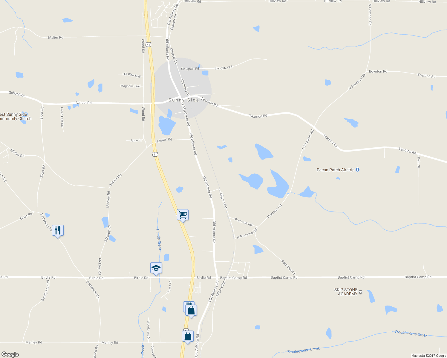 map of restaurants, bars, coffee shops, grocery stores, and more near 1912 Kilgore Road in Griffin