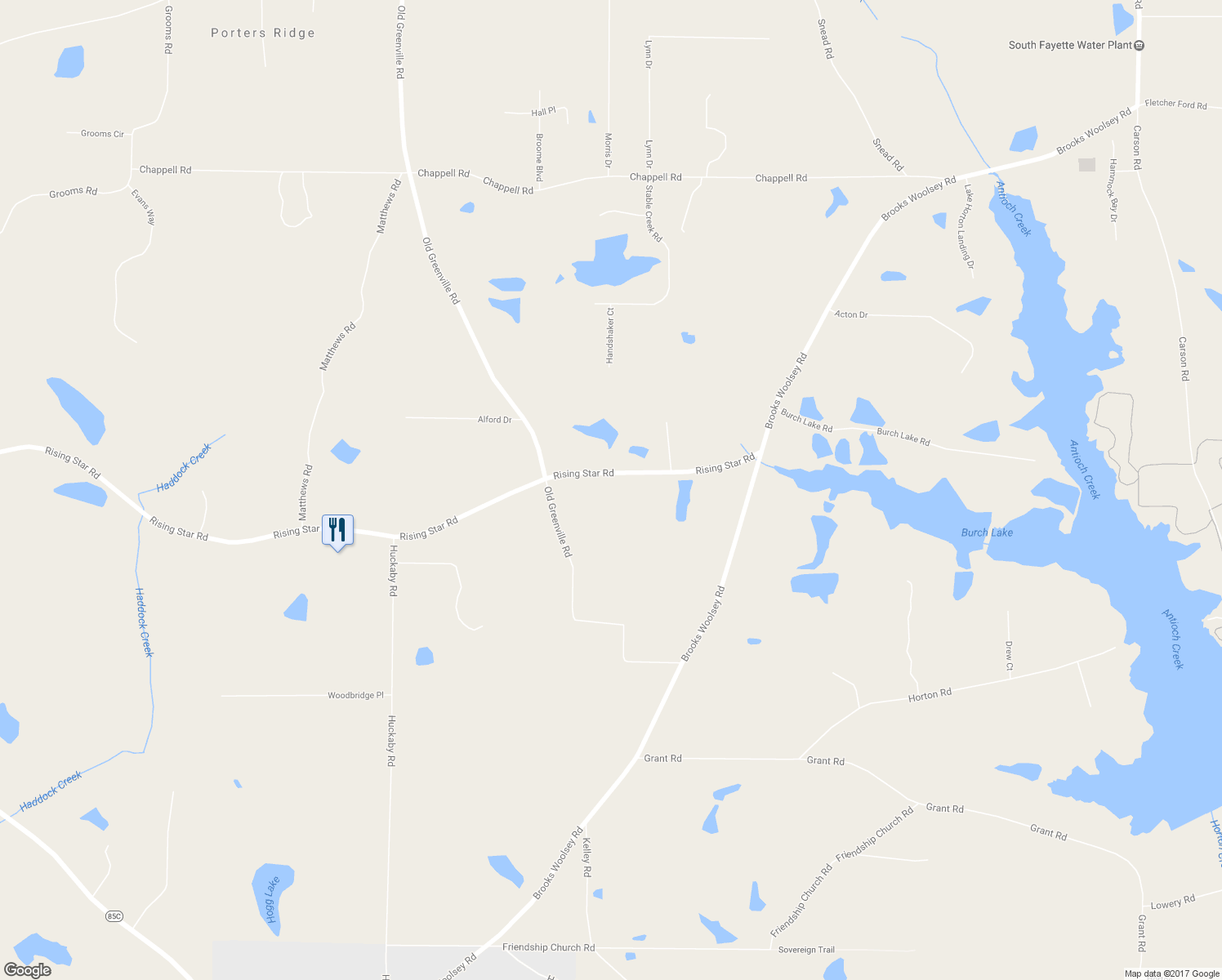 map of restaurants, bars, coffee shops, grocery stores, and more near 204 Rising Star Road in Fayetteville