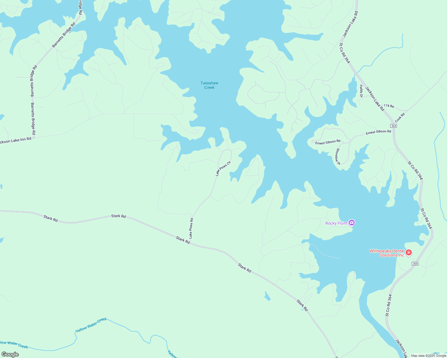 map of restaurants, bars, coffee shops, grocery stores, and more near 210 Lake Pines Road in Jackson