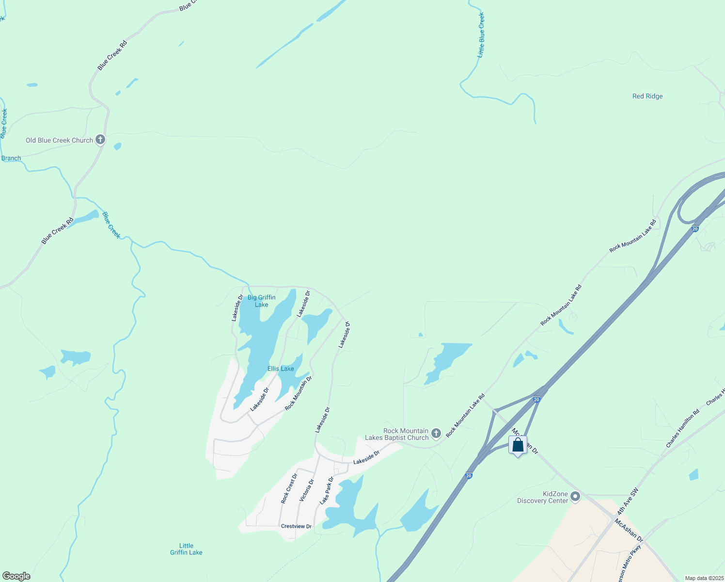 map of restaurants, bars, coffee shops, grocery stores, and more near 1840 Rustic Drive in McCalla