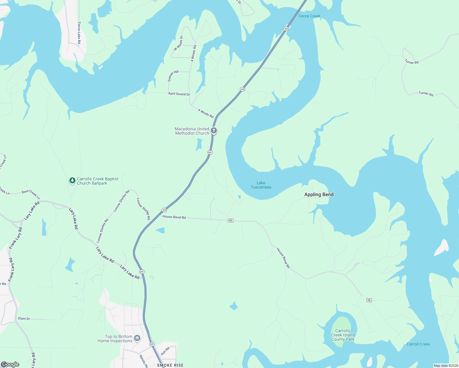 map of restaurants, bars, coffee shops, grocery stores, and more near 11030 Oak Bluff Drive in Northport