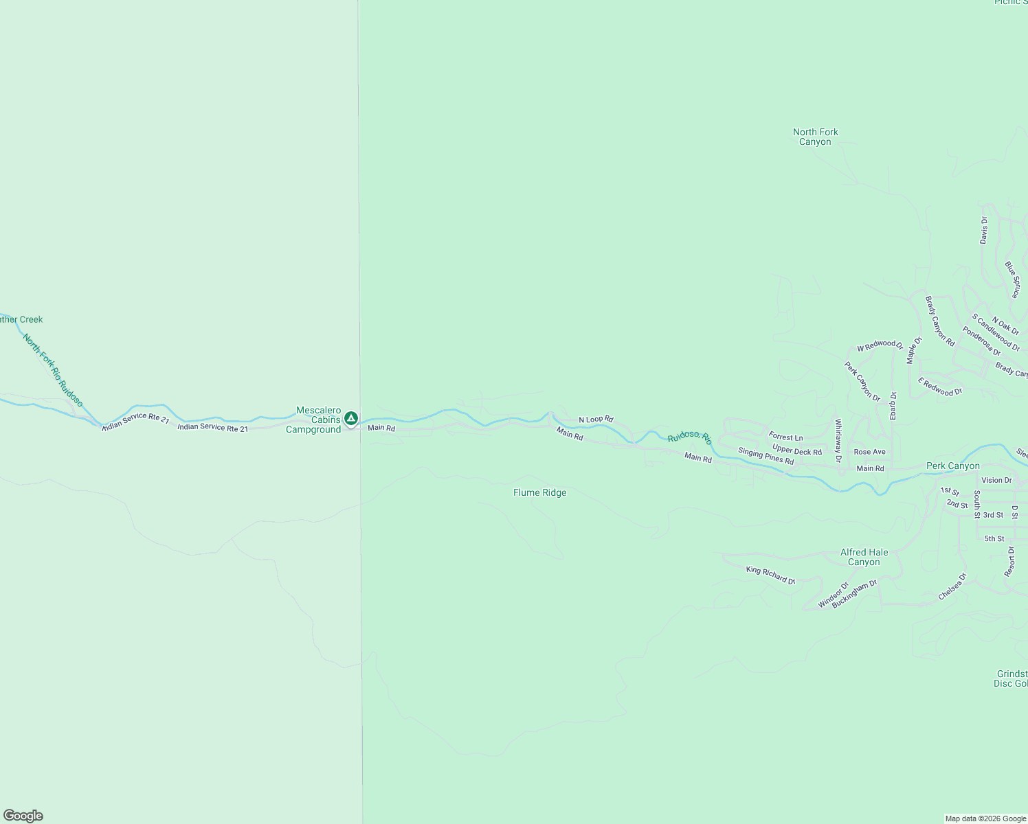 map of restaurants, bars, coffee shops, grocery stores, and more near 130 East Riverside Drive in Ruidoso