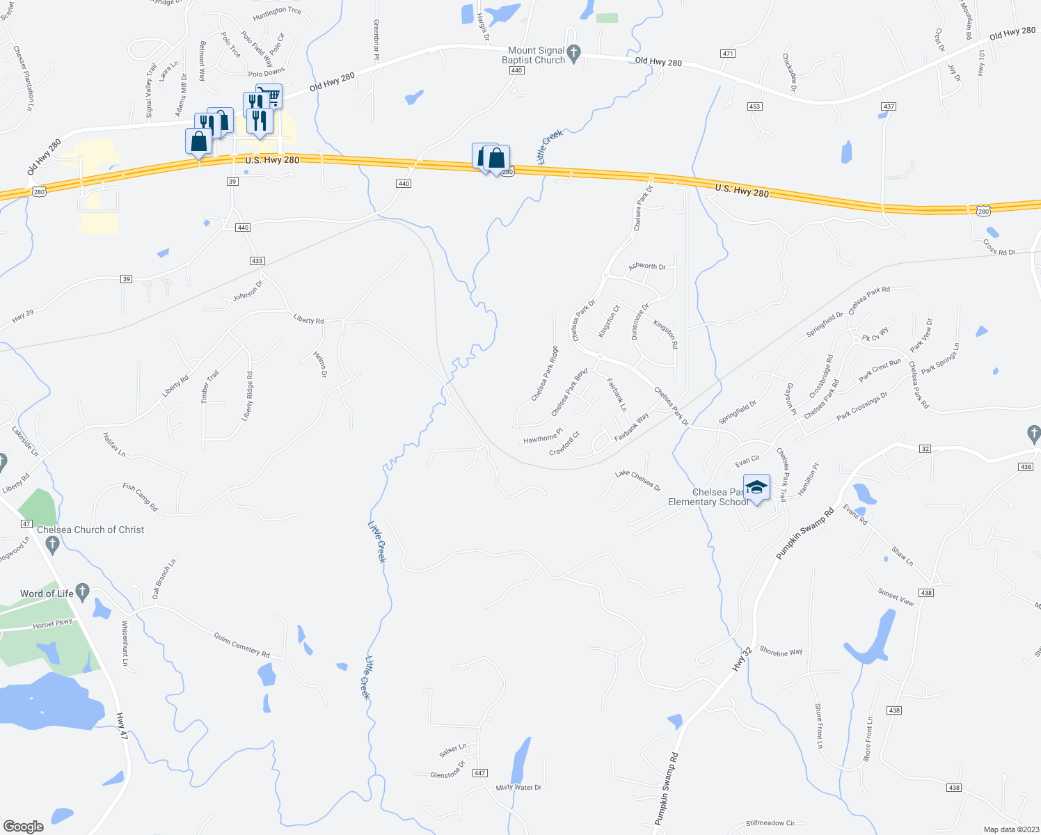 map of restaurants, bars, coffee shops, grocery stores, and more near 3006 Chelsea Park Ridge in Chelsea