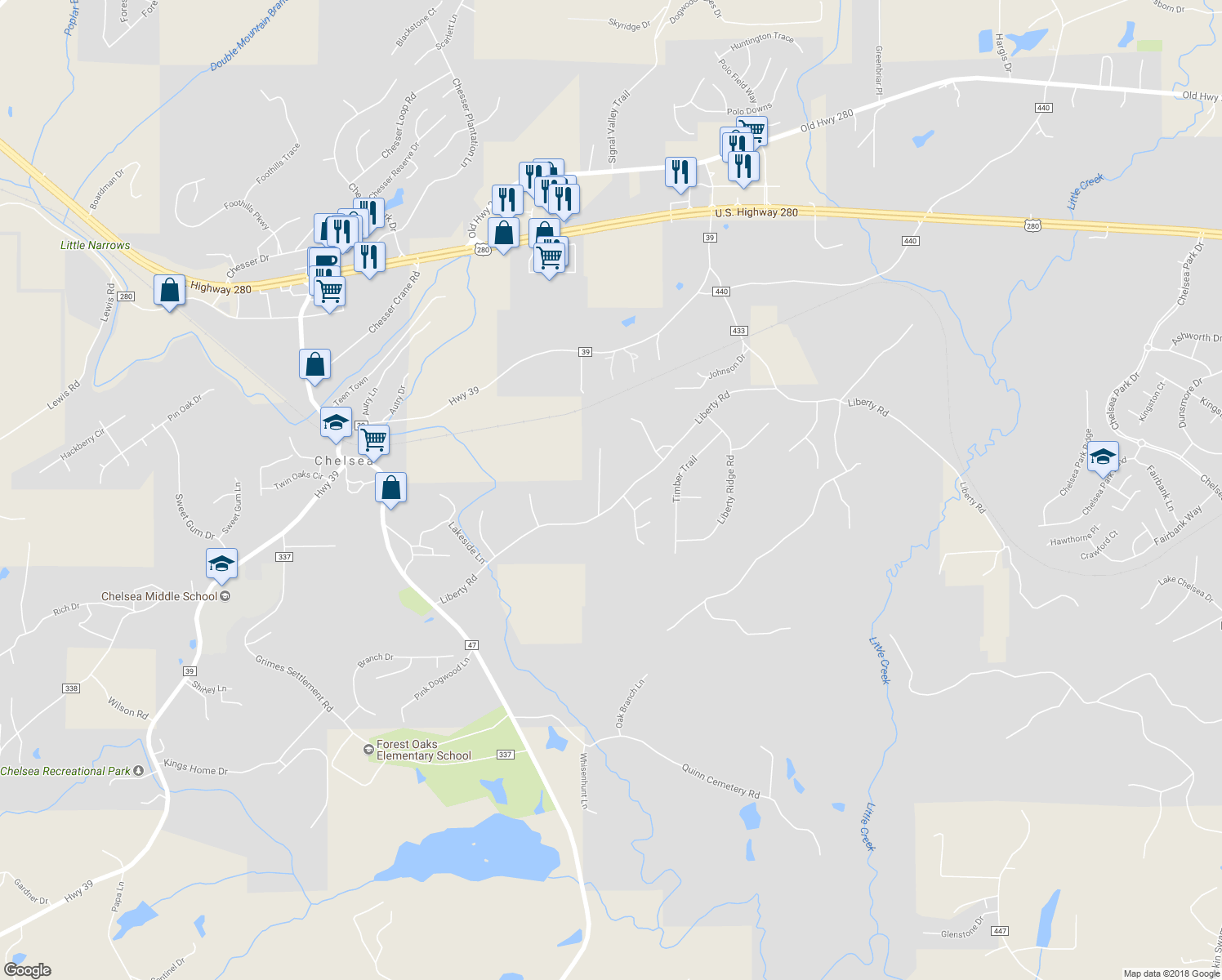map of restaurants, bars, coffee shops, grocery stores, and more near 22 Forest Ridge Circle in Chelsea