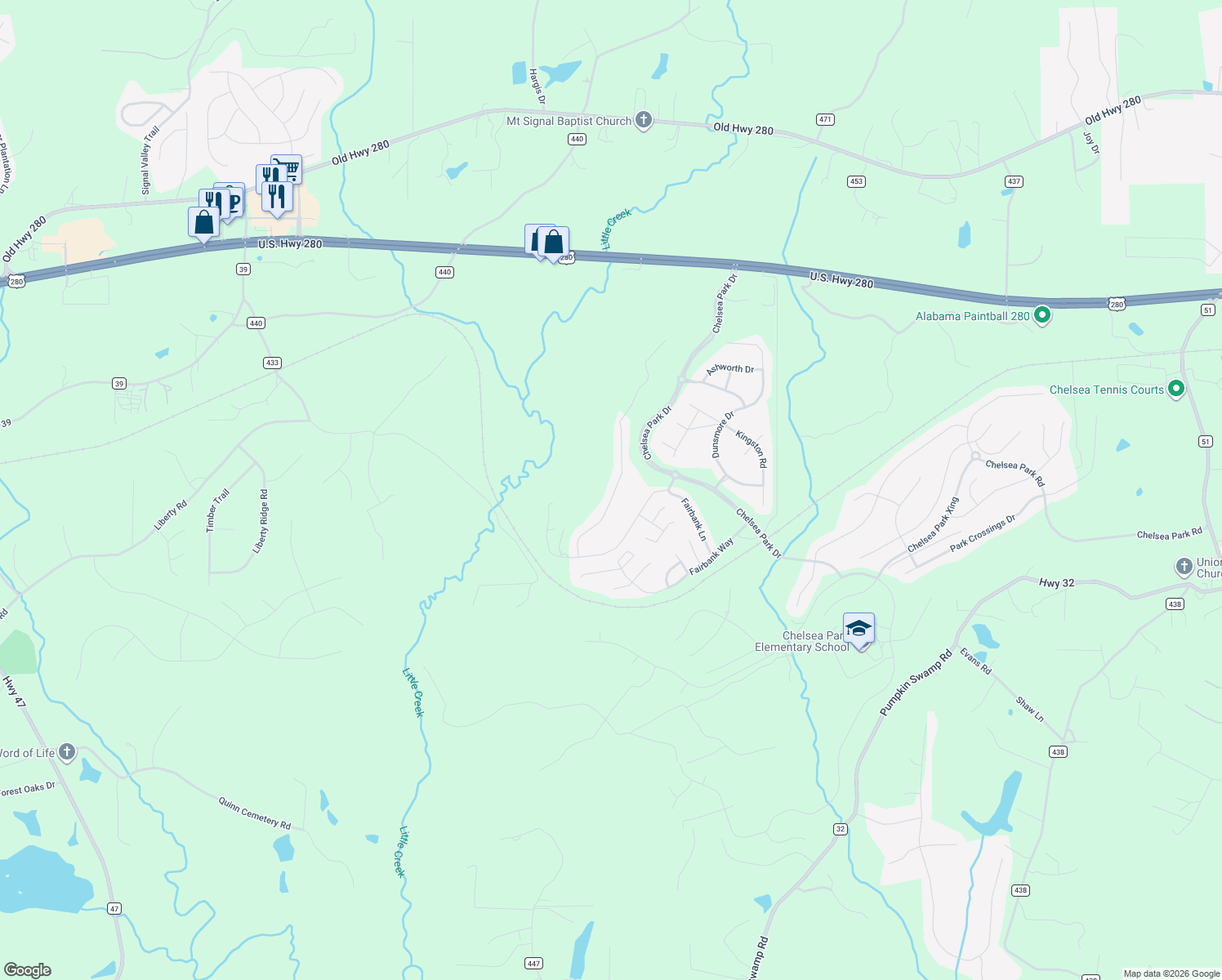map of restaurants, bars, coffee shops, grocery stores, and more near 3091 Chelsea Park Ridge in Chelsea