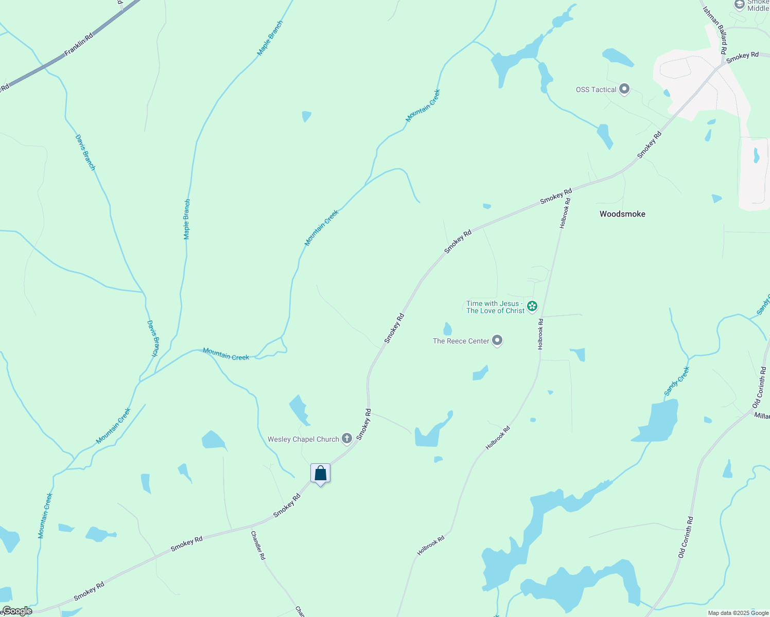 map of restaurants, bars, coffee shops, grocery stores, and more near 2177 Smokey Road in Newnan