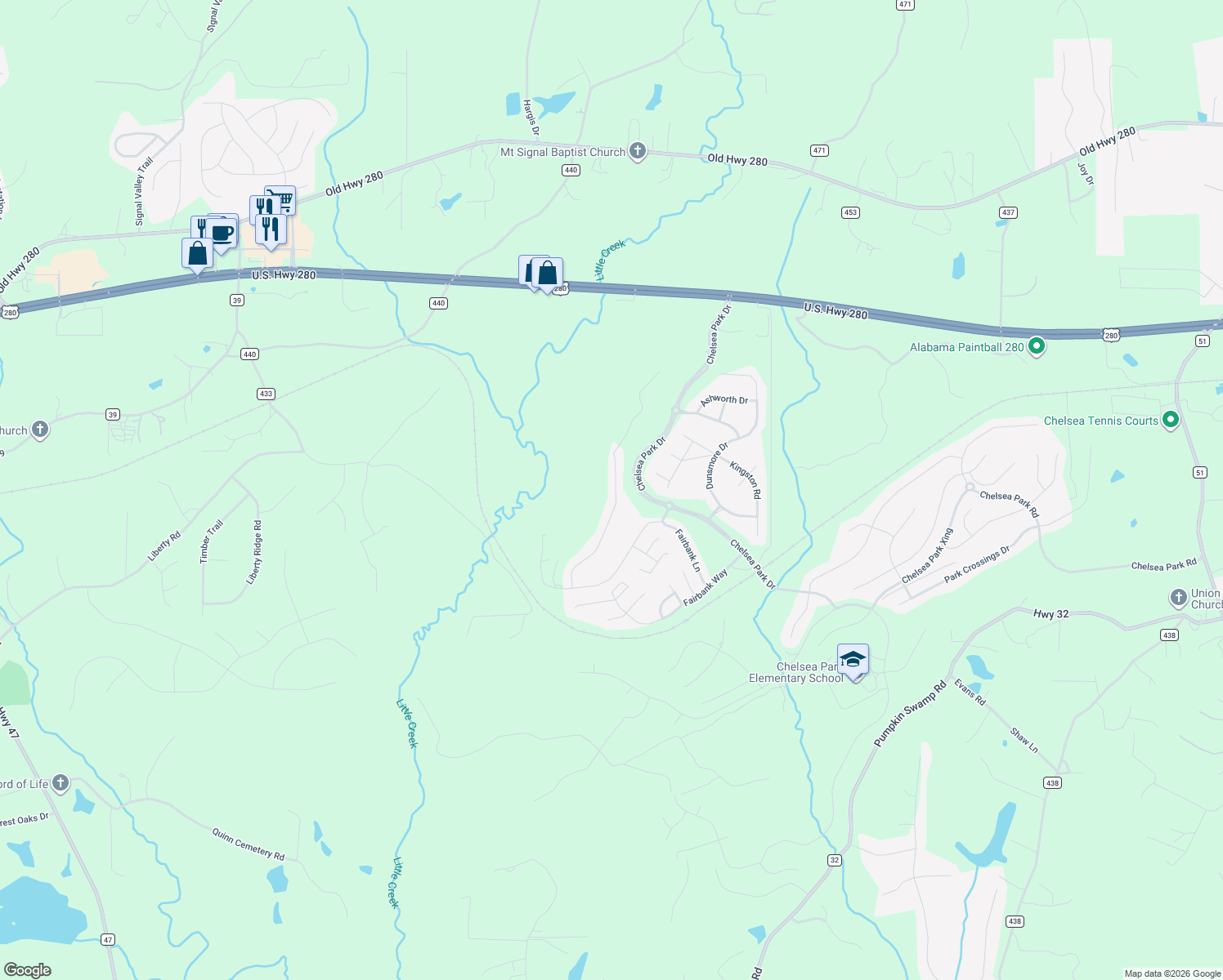 map of restaurants, bars, coffee shops, grocery stores, and more near 3123 Chelsea Park Ridge in Chelsea