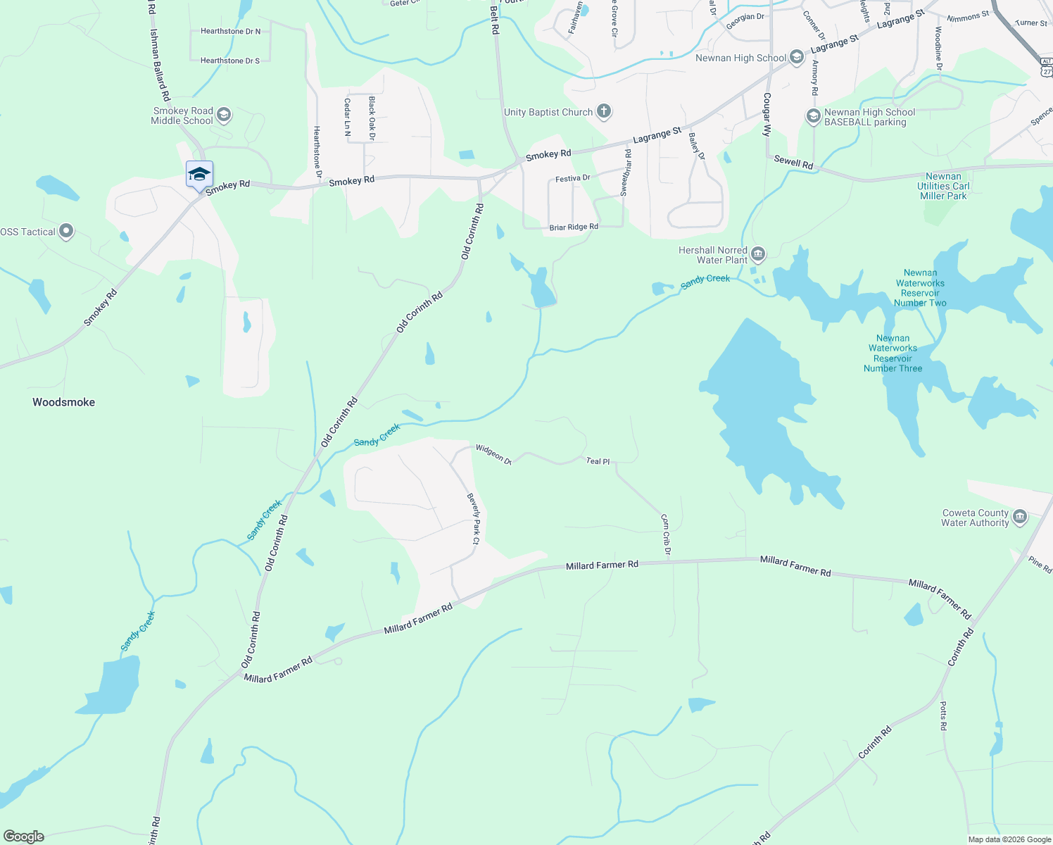 map of restaurants, bars, coffee shops, grocery stores, and more near in Coweta County
