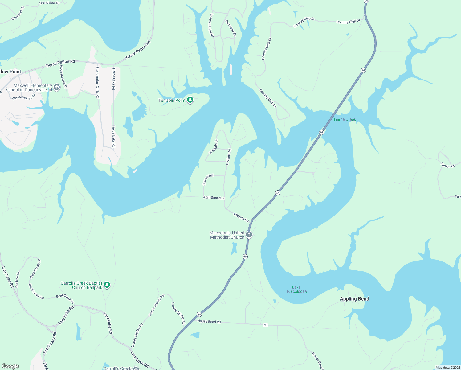 map of restaurants, bars, coffee shops, grocery stores, and more near 15083 4 Winds Road in Northport