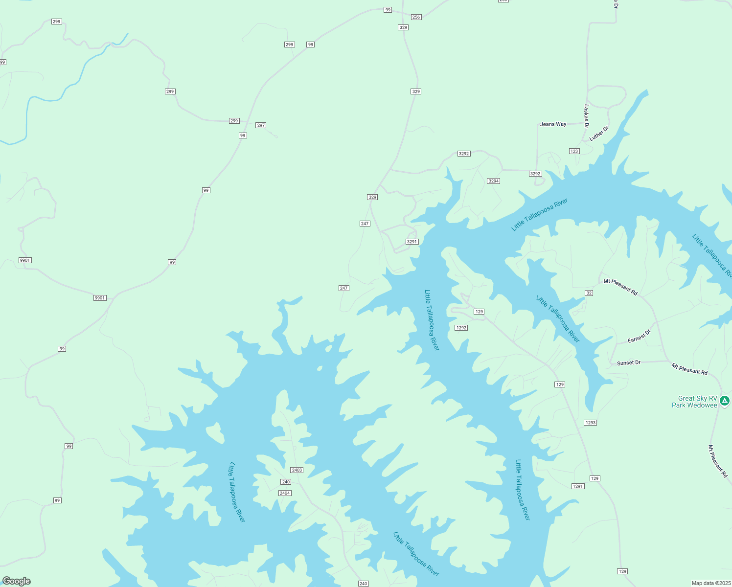 map of restaurants, bars, coffee shops, grocery stores, and more near 706 County Road 247 in Wedowee